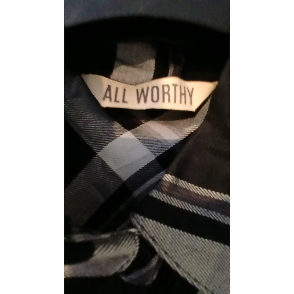 Black and White Plaid Oversized Button Down Long Sleeve Tunic Top - Picture 5 of 5